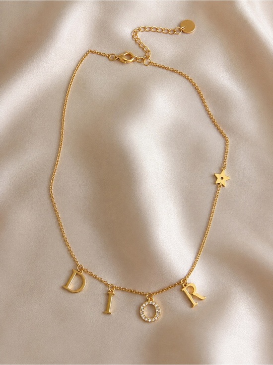 Dior Jewelry - Dior Gold Letter Charm Necklace with Pavé O and Star Accent